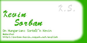 kevin sorban business card